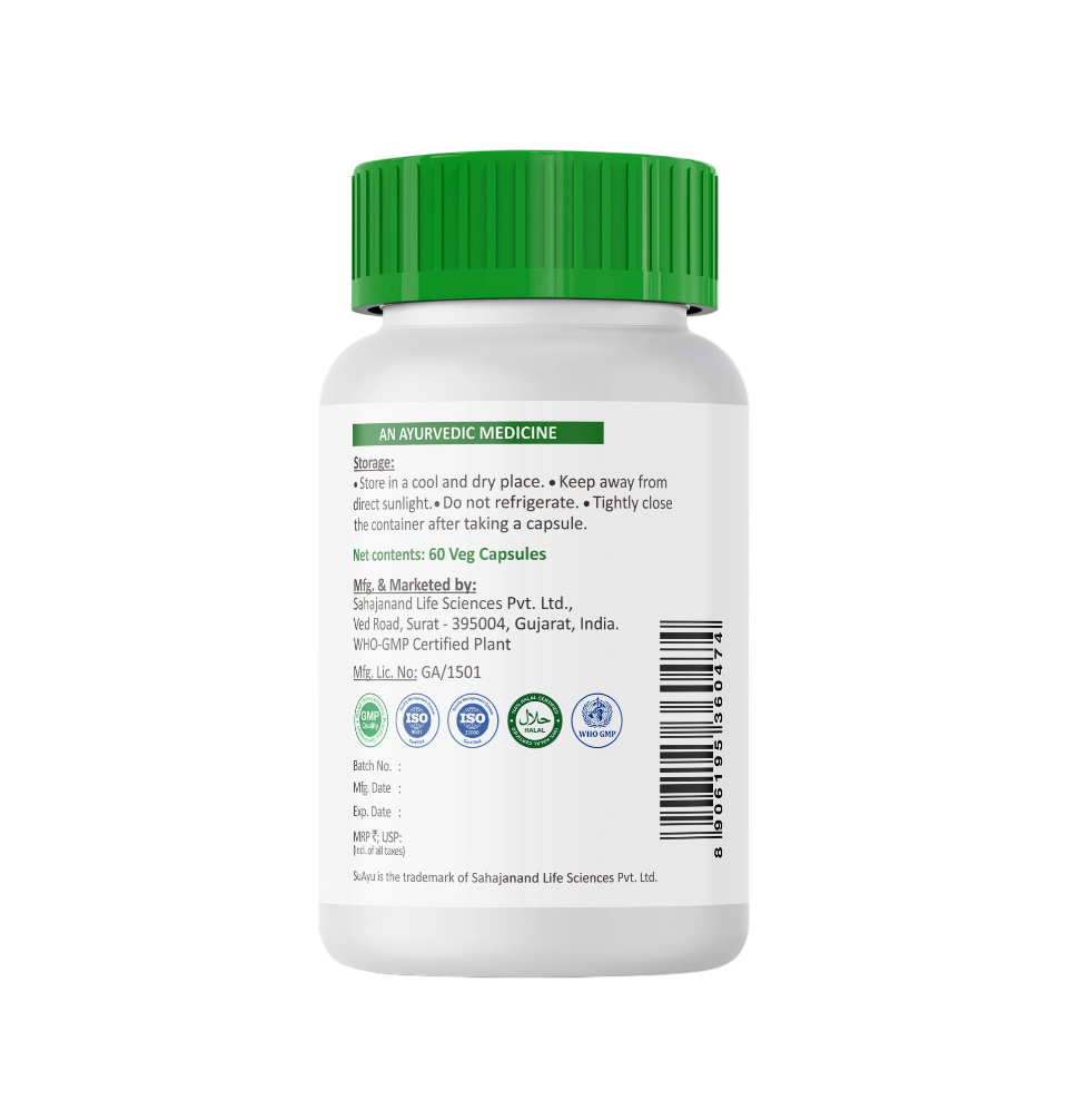 Vitamins bottle with green cap and label on a white background